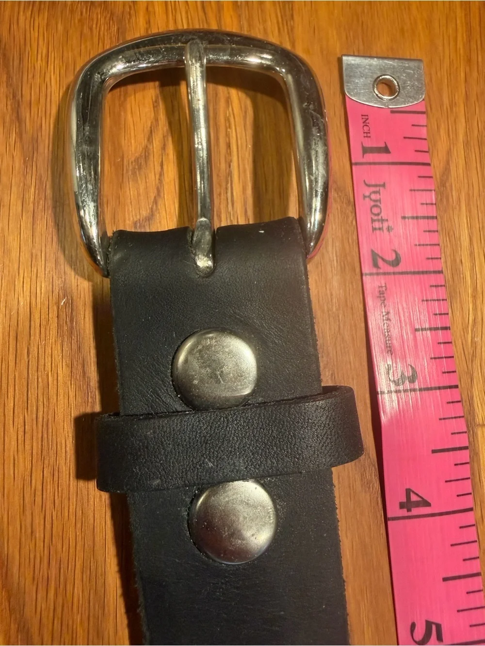 Men’s Black Leather Belt with Silver Buckle (022)